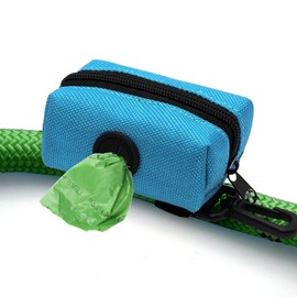 Cutie's PetBox - Bolsa de basura y dispensador con cremallera para correas para perros, nailon ligero duradero (azul)