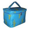 101 BEACH Fashion Print Soft Case Cosmetic Bag (Turquoise Cactus)