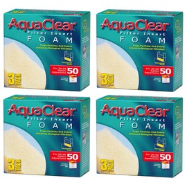 (4 Pack) Aqua Clear Foam Inserts for 50 Gallon Aquariums (3 Ct. Per Pack / 12 Total Inserts)