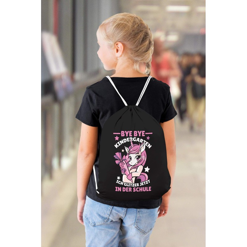 MoonWorks® Kinder Turnbeutel Einhorn Ich Glitzer jetzt in der Schule