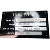 Engraved Medium Four line Trailer Equipment Plate Tag Serial Model