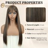 Creamily Long Brown Straight Wig with Bangs Ombre Brown Wig
