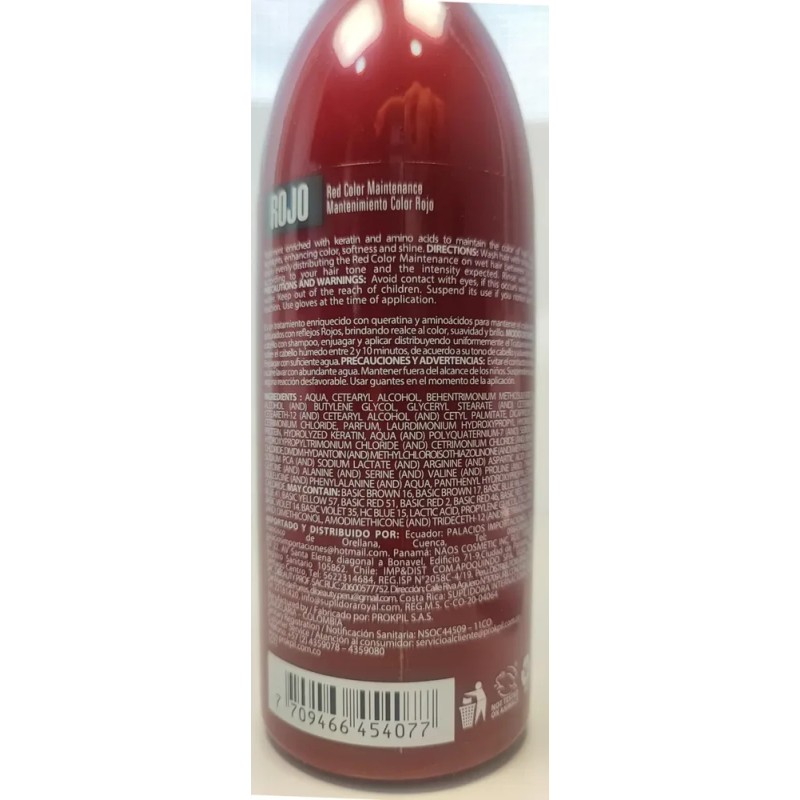 Mascarilla De Tratamiento Capilar Prokpil Red Maintenance 30
