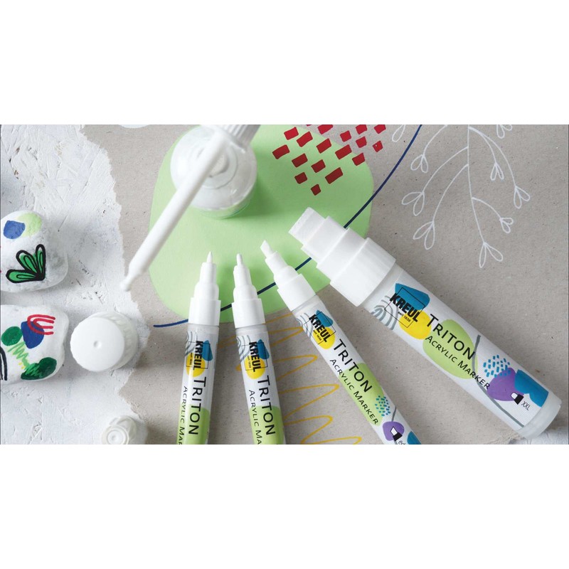 KREUL Triton 17617 Acrylic Marker Fine, White, Line Width Approx.
