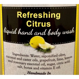 Garden Path Soap REFRESHING CITRUS LIQUID HAND & BODY WASH - Grapefruit Lime Lemon & Rosemary