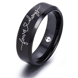 AONEW Lock Key Couple Ring Love Always Promise Wedding Band Stainless Steel Ring 6mm 8mm Comfort Fit Size 6-13, Metal, No Gemstone