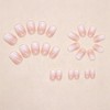 24pcs Short Square False Nails Press on Fake Nail, Nude