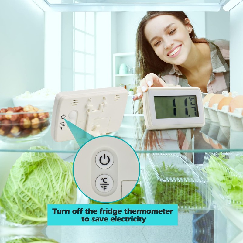 Fridge Thermometers Digital Refrigerator Thermometer, Waterproof Freezer Digital Fridge Thermometer,High