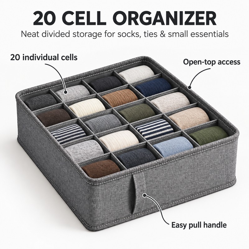Foldable Underwear Organizer for Drawers & Closets – Non-Woven Fabric