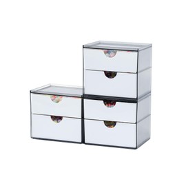 Yesesion 3 Pack Mini Drawer Organizer for Desk, Plastic Storage Container for Art Crafts, Jewelry Making Kits, Beads, Paperclips, Crayons, Lipsticks Holder, Bathroom Countertop Container, 6 Drawers