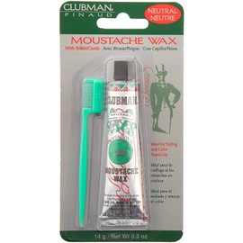 Pinaud Moustache Wax with Brush/Comb, Neutral 0.5 oz (14 g)