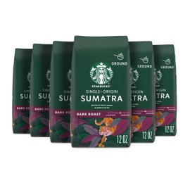 Starbucks Starbucks Ground Coffee, Dark Roast Coffee, Sumatra, 100% Arabica, 6 bags (12 oz each)