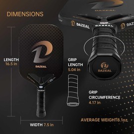 Pickleball Paddle Blast Control 19MM,12K Carbon, Aerodynamic Throat Design, Thermoformed 360°, Textured Carbon Grit Surface, Comfortable Grip & Superior Control Balance