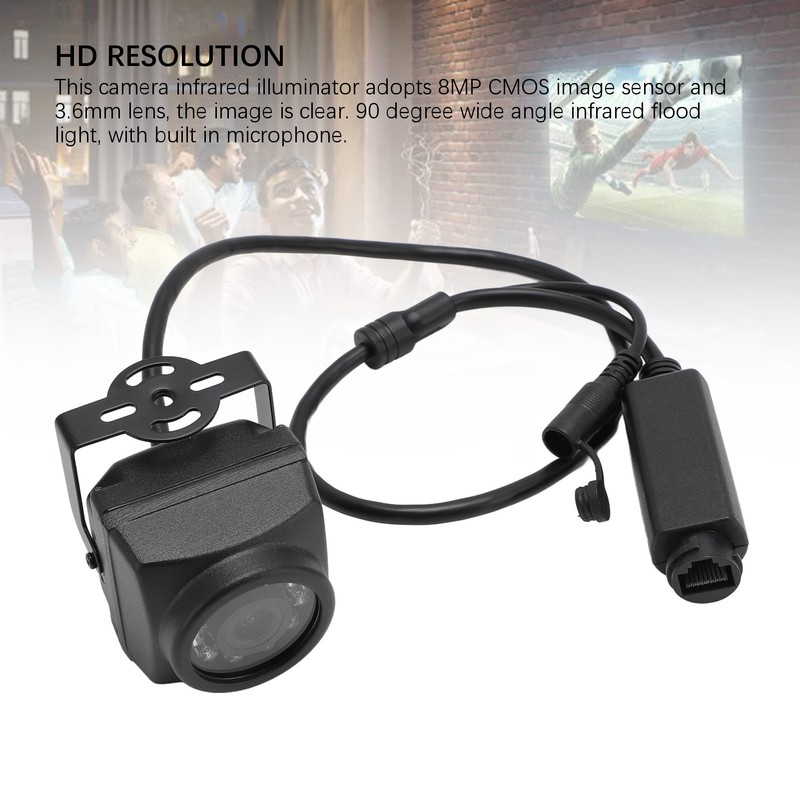 IR Illuminator Camera 8MP CMOS Image Sensor and 3.6mm Lens