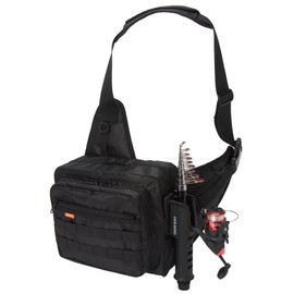 FISHBOMB Fishing Bag Fishing Bag Rod Holder Shoulder Langan (Black)