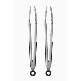 Stainless Steel Kitchen Tongs, Heat Resistant Locking Cooking Utensils for BBQ, Salad, and Grilling – Dishwasher Safe – (12" and 12")