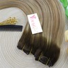YoungSee Invisible Wire Hair Extensions Human Hair Brown Ombre Fish