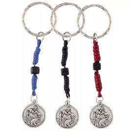 (1) St Saint Michael St Saint Christopher Key Chain 3 Colors YOU CHOOSE COLOR