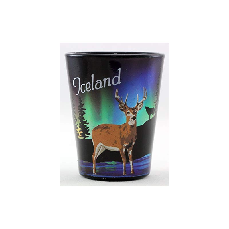 Iceland Northern Lights Deer Shot Glass