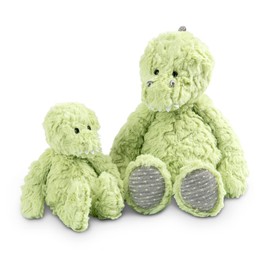 DEMDACO Dinosaur Mom and Baby 8.5 Inch Green and Grey Polyester Childrens Plush Stuffed Animal