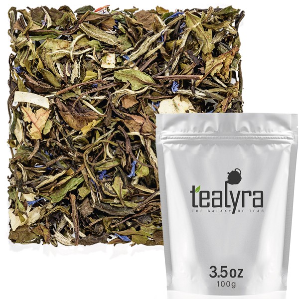 Tealyra - White Coconut Cream - Premium White Tea with Coconut Chips Blend - Loose Leaf Tea - High in Antioxidants - Caffeine Level Low - All Natural Ingredients - 100g (3.5-ounce)
