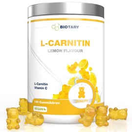 L-Carnitine Gummy Bears 160 Pieces 1500 mg per Daily Serving with 6 Vitamins