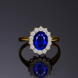 JewelryPalace Princess Diana Kate Middleton 3.2ct Created Sapphire Rings Gold, Engagement Ring, Wedding Rings, Promise Engagement Ring, Silver 925 Women's Silver Rings, Proposal Ring, Women's Jewellery 49