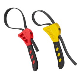 XLTXWD 2PCS Strap Wrench, Filter Strap Adjustable Heavy Duty for Pipes Plumbing Shower Head Water Filter Yellow & Red