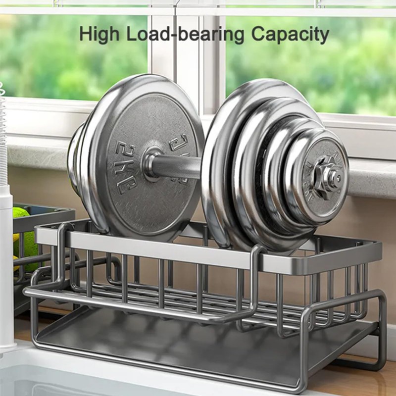 Kitchen Sink Caddy,Sponge Holder with Automatic Drainage, Perfect for Organizing