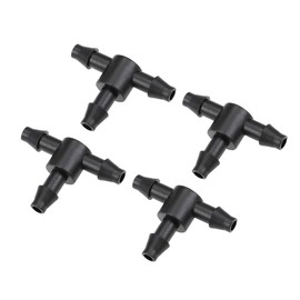 uxcell Barb Drip Tee Pipe Connector 4/7mm Hose Fitting 3 Way for Garden Agricultural Irrigation System, Plastic 25pcs