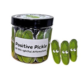 Positive Pickle Cards Jar, 60 Positive Affirmations Cards Jar, Emotional Support Pickle, Affirmation Cards For Women, Gifts For Moms