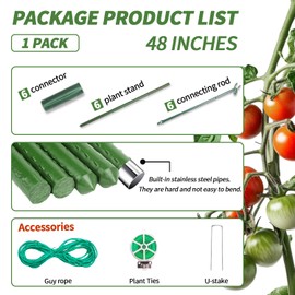 Tomato Plant Support Cages, 48 inches, 1 Pack, Garden Trellis for Climbing Vegetables (48"-1set)