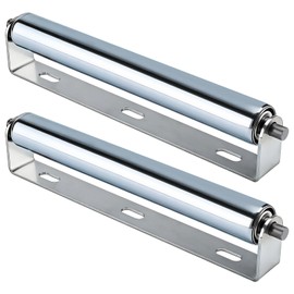 Patioer 12" Long Rollers with Bracket 1.5" Dia Galvanized Steel Conveyor Roller for Roller Stands Woodworking and Conveyors, 2 Pack