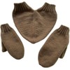 3PCS Couple Holding Hands Gloves Winter Warm Knitted Mittens for