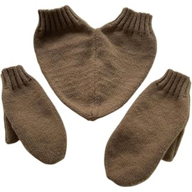 3PCS Couple Holding Hands Gloves Winter Warm Knitted Mittens for Couples Lovers - Full Finger Heart Shape Stretchy