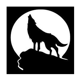 Chase Grace Studio Wolf Howling Full Moon Coyote Hunting Predator Vinyl Decal Sticker|WHITE|Cars Trucks SUV Laptops Wall Art|5.5" X 5"|CGS154