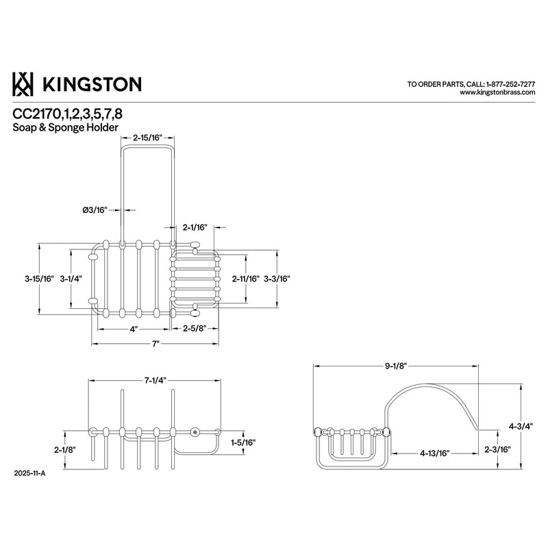 Kingston Brass CC2172 Vintage 7-Inch X 4-Inch Swivel Soap and