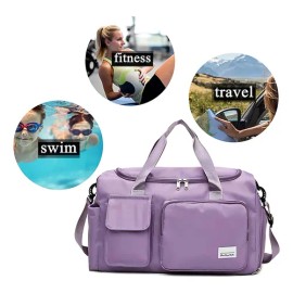 Mochila Deportiva Violeta | Maleta de Viaje y Gym | Diseño Compacto + Ligero | Compartimento Principal + Bolsillos Laterales | Estilo Urbano y Funcional