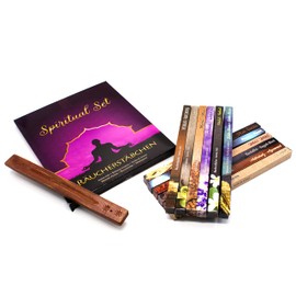 Luxflair Spiritual Incense Set - 12 Different Flavours Includes Handmade Rosewood Incense Holder