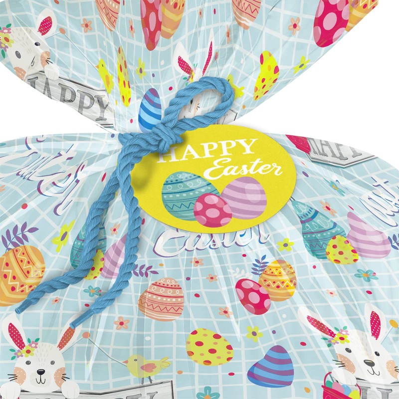 WRAPAHOLIC 56" Large Plastic Gift Bag - Easter Rabbit and