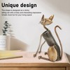 Metal Cat Figurine Innvoative Fun Hand Crafted Spring Cat Sculpture