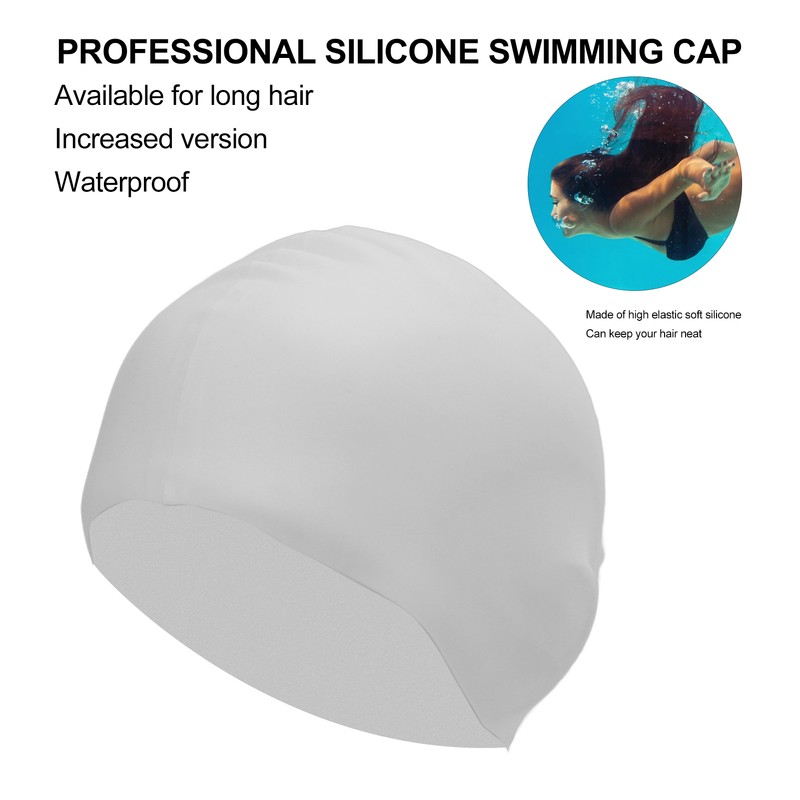 Swim Bathing Cap Silicone Waterproof Swimming Head Cover Professional with