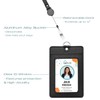 Initial Badge Holder w. Adjustable Retractable Lanyard, Embroidered Letter PU