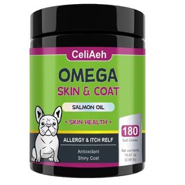 Omega 3 Fish Oil for Dogs - Dog Skin and Coat Supplement with EPA & DHA Fatty Acids for Dog Itch & Allergy Relief, Reduce Shedding, Shiny Coats, Joint Health, Omega 3 for Dogs Supplement - 180 Counts