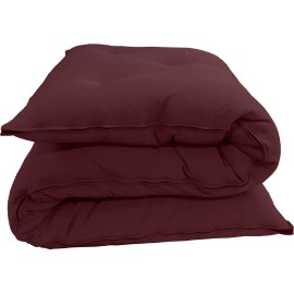 Danfuton Queen Japanese Floor Rolling Mattress, Cotton Shiki Futon Bed 3x60 x80 Burgundy