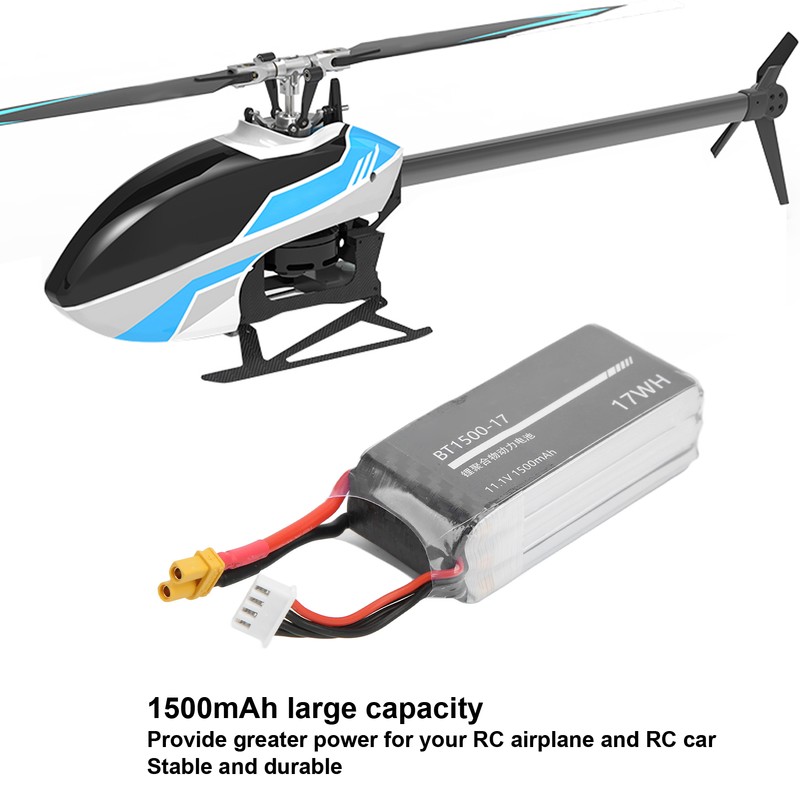 RC 1500mAh Lipo Battery 11.1V Provide Strong Power XT30 Output