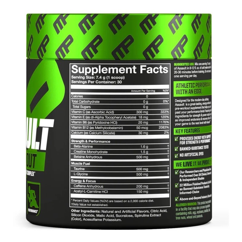 Musclepharm Pre-workout Assault C/ Creatina Y Beta A /30 Srv