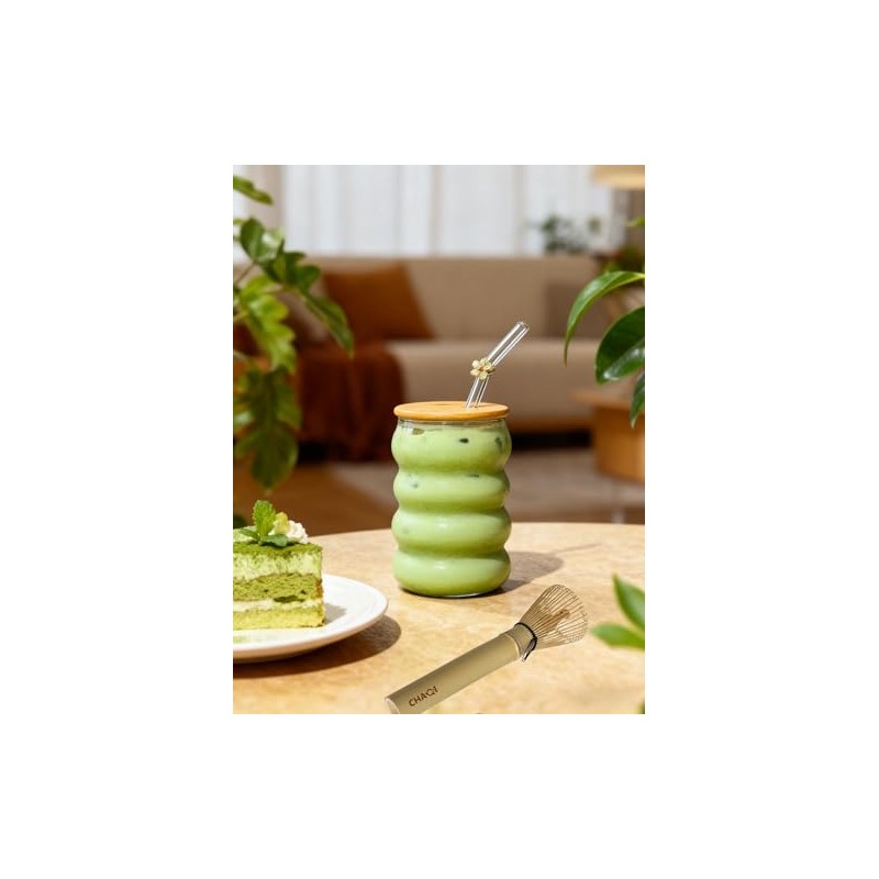 CHAQI Matcha Whisk Set with Long Handle Matcha Whisk, Wave