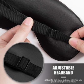 Audamp Sleeping Mask, Eye Mask, Night Mask, Adjustable Band, Skin-Friendly, Silk, Ultra Soft Sleeping Mask, Pack of 1 (Black)