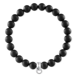 Thomas Sabo Charm Club X0219-023-11 women's bracelet, 925 sterling silver, obsidian, Silver, Black